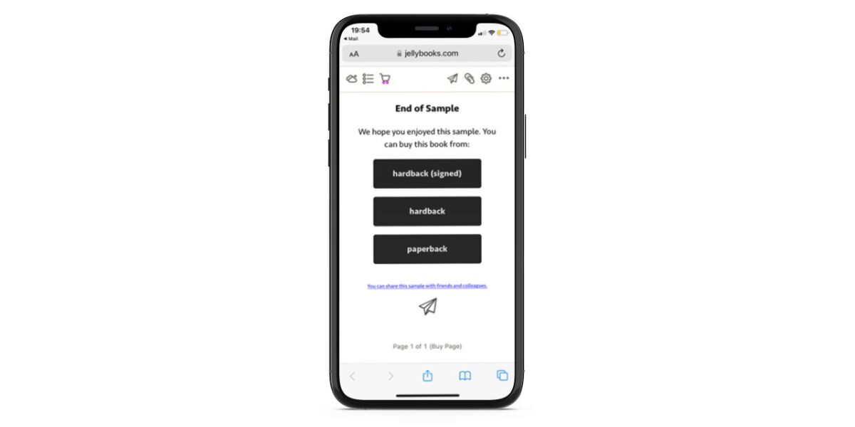 Screenshot showing customised sample with multiple buy links.